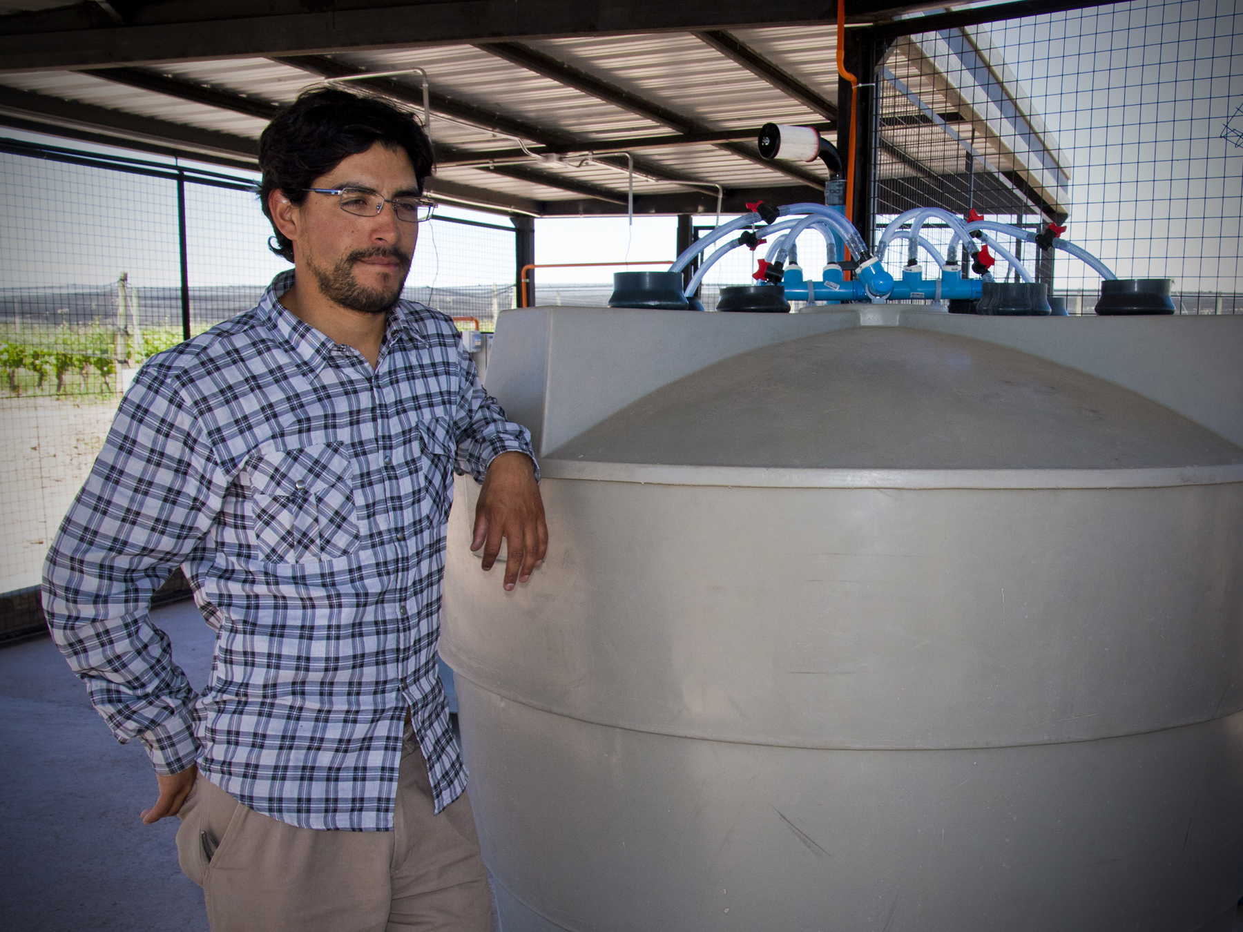 Mauricio Gonzalez, Compost Tea, Biodynamic Vineyard Altos Las Hormigas Malbec, Mendoza, Argentina