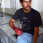 Agronomist Mauricio Gonzalez presents the micro-vinification of Altos Las Hormigas Single Vineyard Malbec, Makia, Vista Flores, Uco Valley