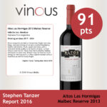 2013 Altos Las Hormigas Malbec Reserve. 91 Points. 